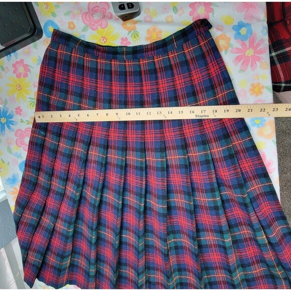 Pendleton Pleated Wool Size Current M/14P Vintage Authentic MacLennan Tartan Red - Picture 13 of 17